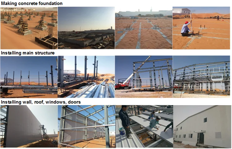 fabrication light weight steel structure warehouse function hall design