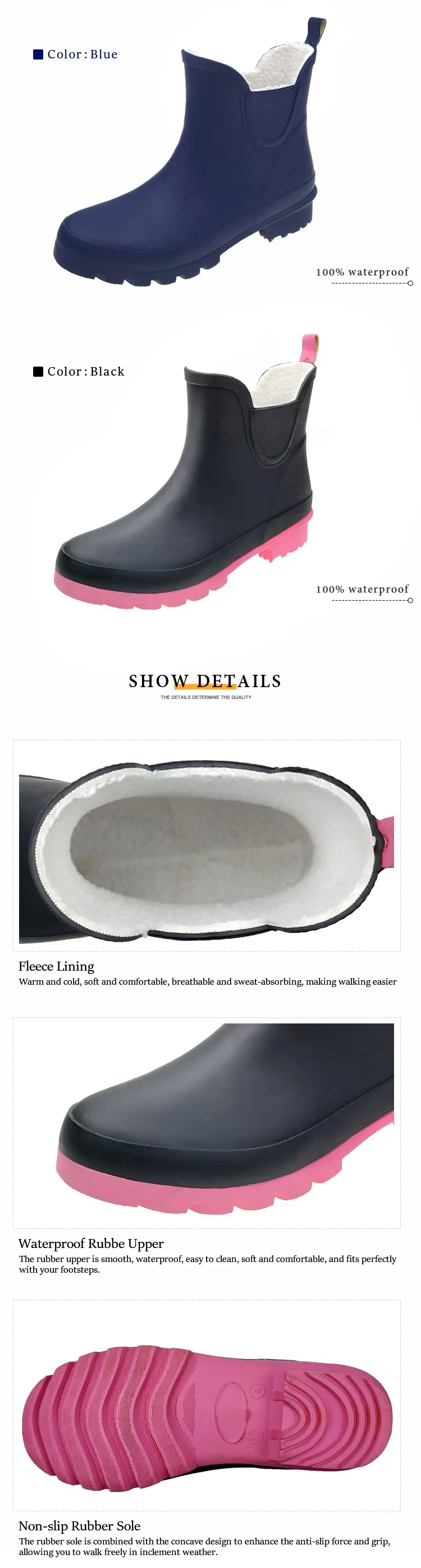 rubber heel boots womens