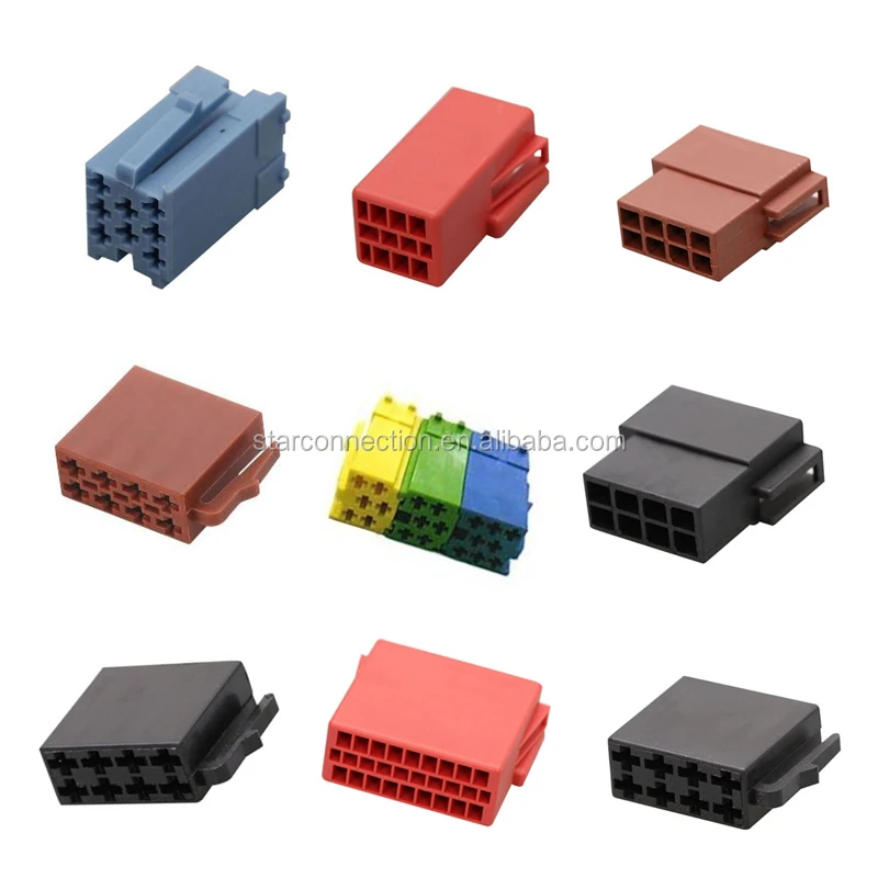6 8 16 Pin Black Gray Car Radio Iso Audio Wire Connector