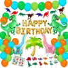 Cake Topper jungle Latex Balloons with Pump Tattoo Party Favors Dinosaur Party Supplies Kits