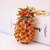 Tropical colorful Fruit Pineapple Crystal Keychains Purse Bag Pendant