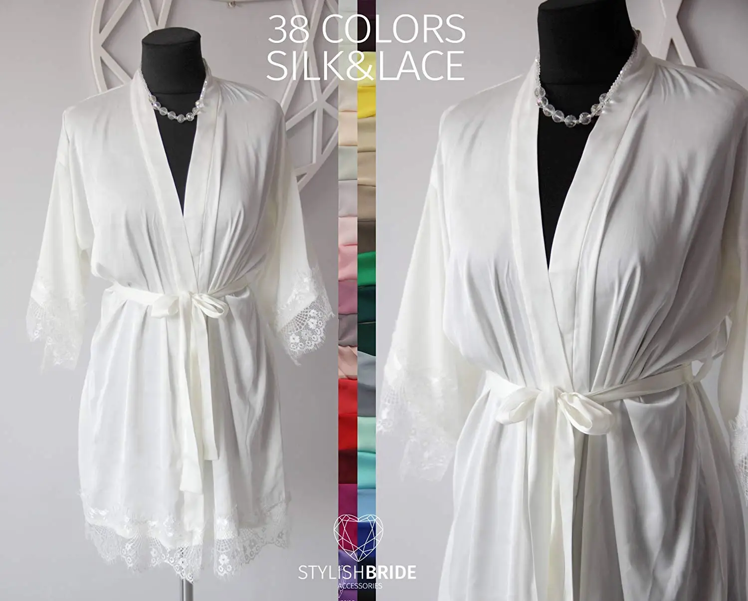 Buy Plus Size White Silk Bride Robe Kimono Pretty Dressing 