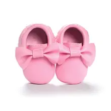 Baby Kids Casual PU Moccasins Prewalker Anti-Slip Walkers Girl Bowknots Shoes 0-18M