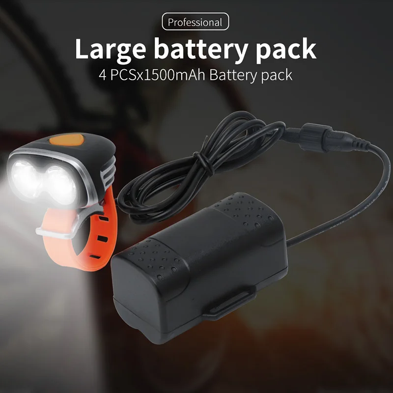 2pcs Xml T6 2000lm Super Bright Bike Lights 6000mah Battery Pack Bicycle Light Led Buy 6000mah