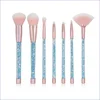 wholesale 7PCS Professional cosmetic Tools Quicksand Liquid transparent Bling stars handle Makeup Brush Set