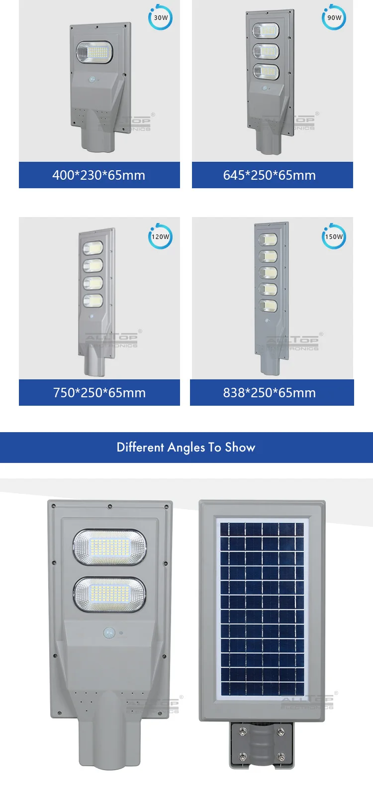 30w 60w 90w waterproof ip65 integrated all in one led solar street light price