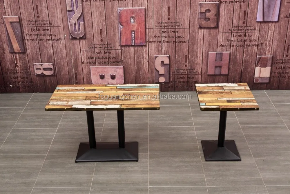 Restaurant Industrial Vintage Rural Style Metal Rectangle Table Cafe