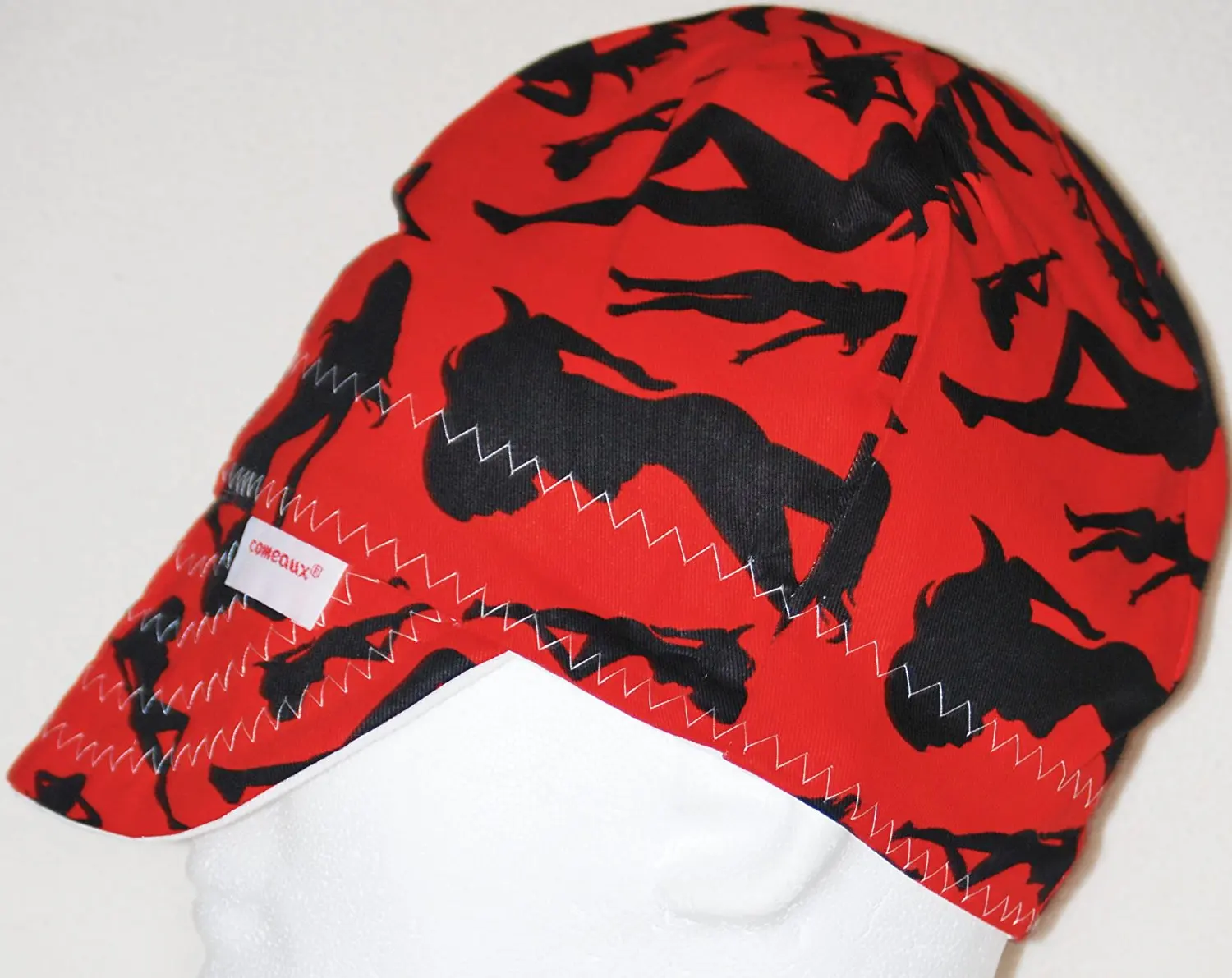 Comeaux Caps Welders Welding Hat Red Silhoutte 7-7/8. 