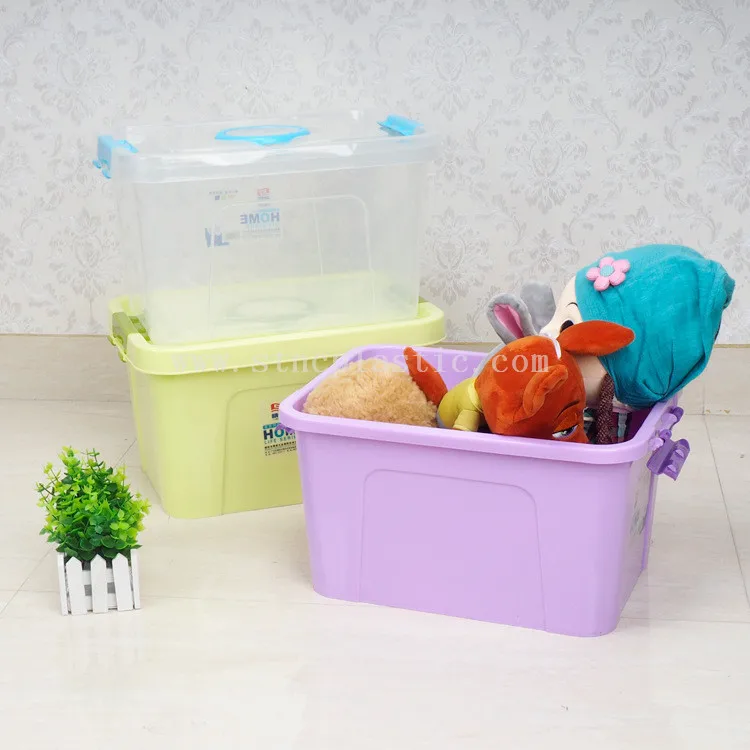 large plastic toy box with lid