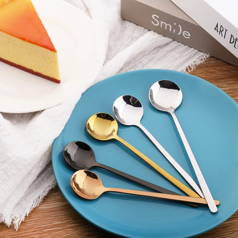 gold plating 304 stainless steel coffee tea dessert spoon