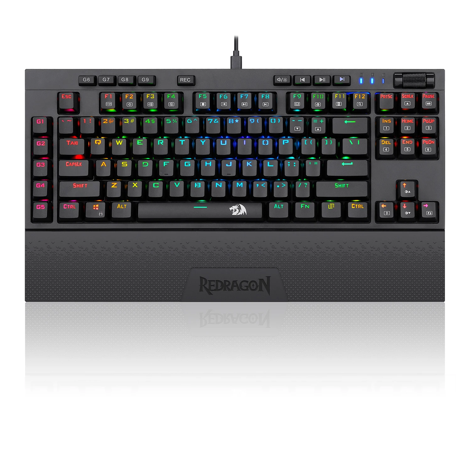 Popular Redragon K588 RGB 102 Keys Wrist Rest Mechanical Gaming Keyboard For Gamer