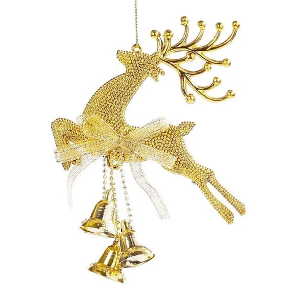 10 pieces gold reindeer with bells pendants christmas ornament hanging decorations xmas baubles tree decoration - Christmas Hanging Decorations 10 pieces gold reindeer with bells pendants christmas ornament hanging decorations xmas baubles tree decoration - Christmas Hanging Decorations