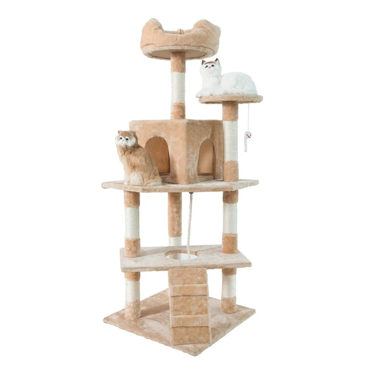 Domestic Delivery Big Cat Tree Tower Condo Furniture Scratch Post Cat Jumping Toy with Ladder for Kittens Pet House Play