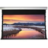 Luxury motorized arc tab tension projection screen with remote