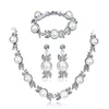 Creative New Pearl Necklace Set Alloy Diamond Necklace Earrings Bracelet Bride Three-piece
