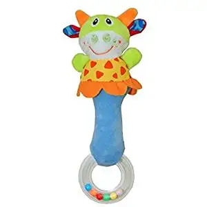 Wingingkids Baby Rattle Toy Soft Animal Plush Toy Baby Toy Gift Multi Colors Ox
