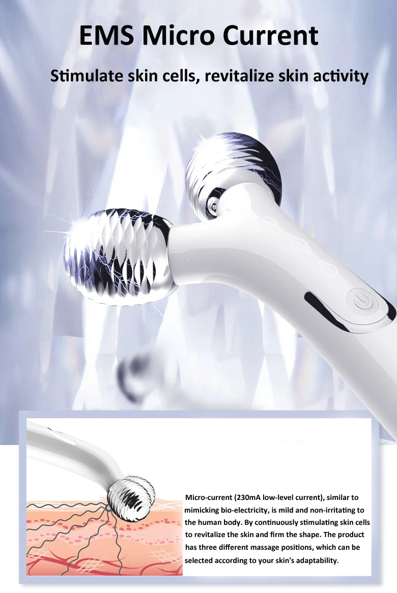 New released mini microcurrent face lift 3d roller v face massage