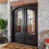 Wholesale High Quality Modern Main Iron Entry Double Door With Pull Knob