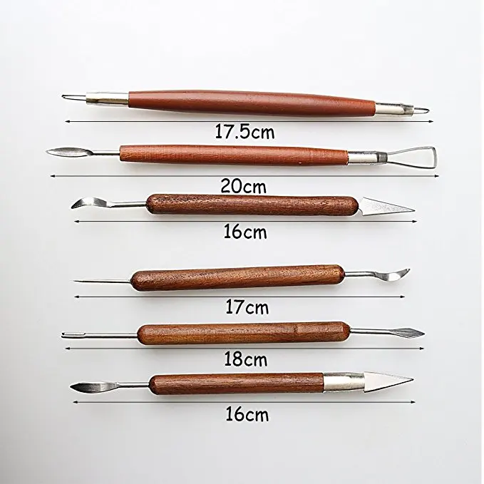 6 Piece Wooden Handle Clay Pottery Tool Sculpting Tools Set Buy