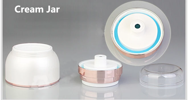 50g high grade double wall round white or gold cosmetics face cream empty plastic PETG container for skin care packaging
