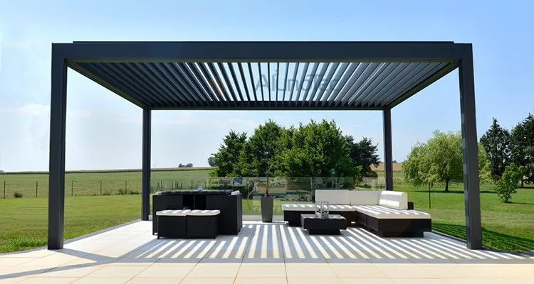 Waterproof Effective Pergola With Louvered Roof Buy Pergola With Louvered Roof Quality Pergola Louvered Roof Customized Pergola With Louvered Roof Product On Alibaba Com