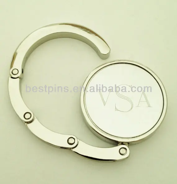 Purse Bag Clutch Hook Hanger,Bag Engraved Rose Silver Table Hooks,Metal