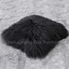 CX-D-04 Black Tibetan Lamb's Wool Fur Pillow Cover