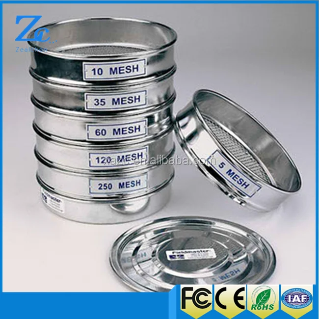 Produktbild von Analysensieb 20 Cm – Edelstahl, Chrombeschichtet, Maschenweite 4-600 – Für Labor, Pharma, Lebensmittel & Metallpulver – 304 Mesh