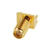 Wide flange SMA female edge mounted connector PCB Mount .062''