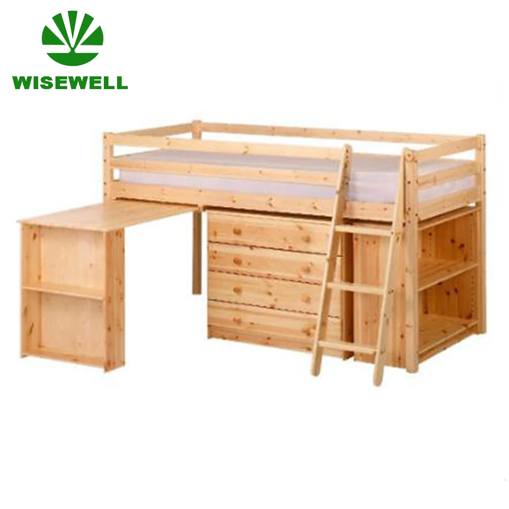 Solid Wood Kids Bunk Bed With Desk Buy Wood Bed Wood Kids Bed