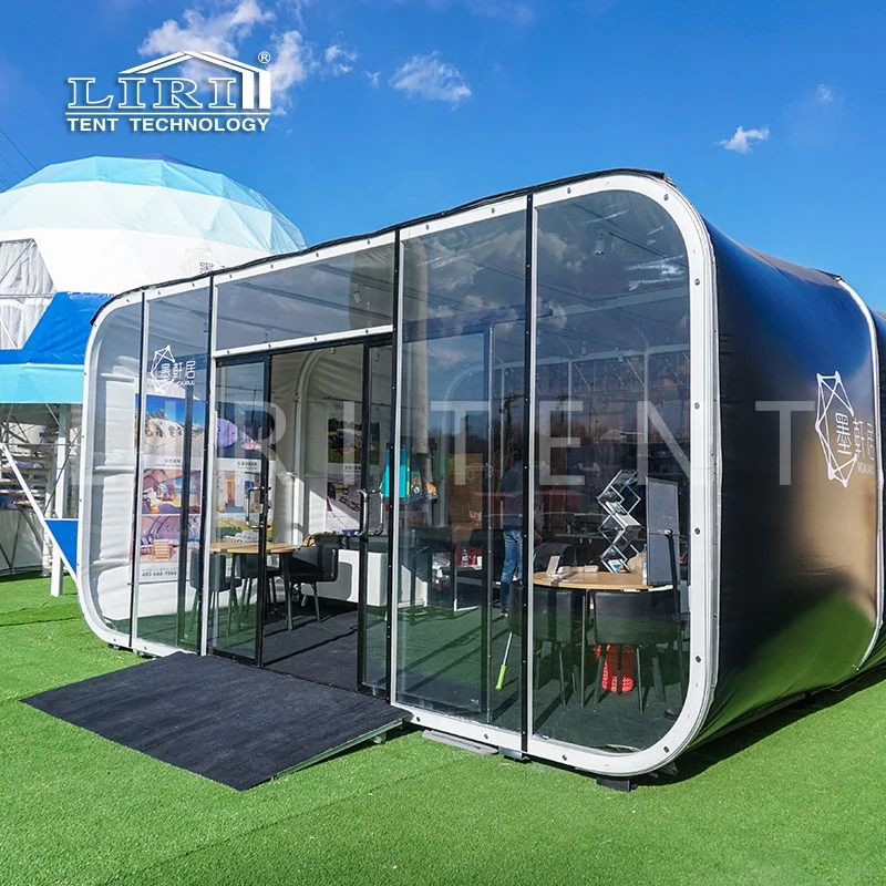 6m Modern Modular Glamping Capsule Box Hotel Tents for Coffee Shop