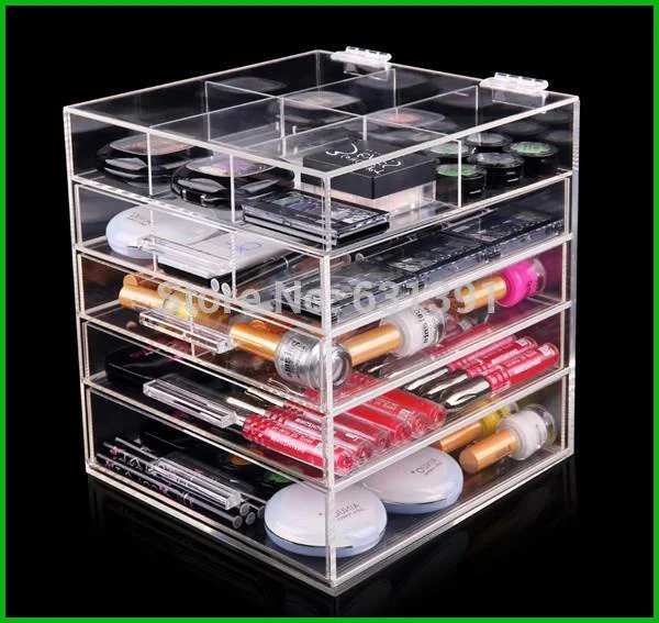 New Style Clear Custom Cosmetics Acrylic Make Up Boxes - Buy Acrylic ...