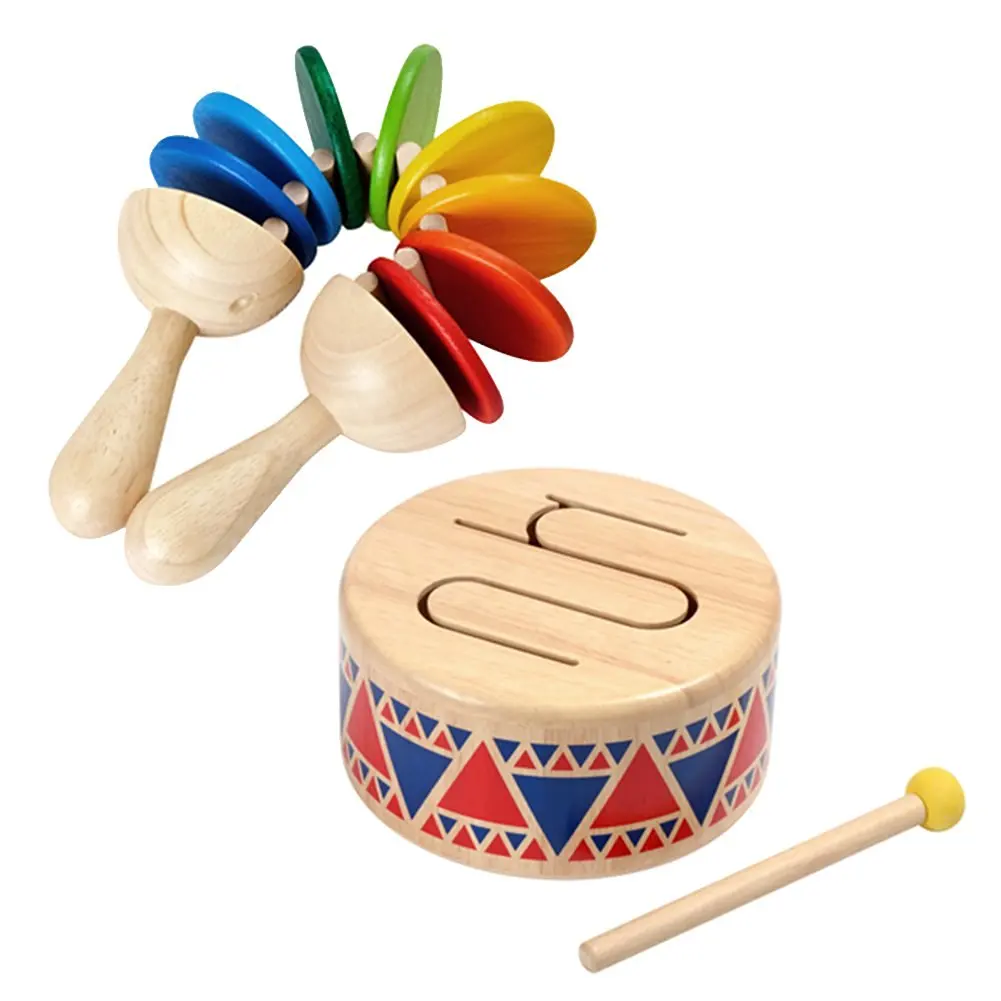 plan toy solid wood drum