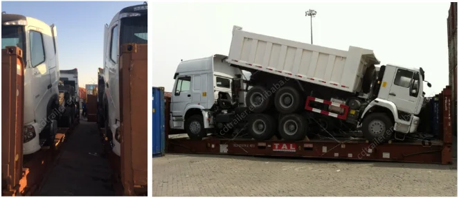 dump truck by flat rack