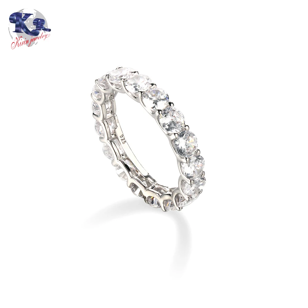 Tennis Rough Genuine Engagement Diamond Ring Wedding Eternity Rings