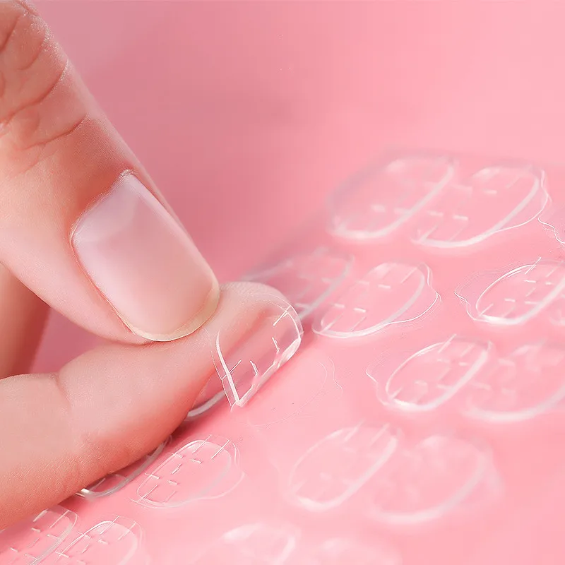 Popular Transparent and Traceless Double Sides Adhesive Jelly Nail Stickers for Girls