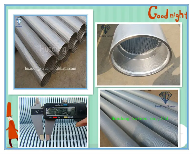 product-573-736 316 L stainless steel cylindrical mesh filter/ round 10'' Johnson v wire water well screen