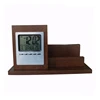 High quality novelty office desktop digital penholder clock ,name card holder with clock