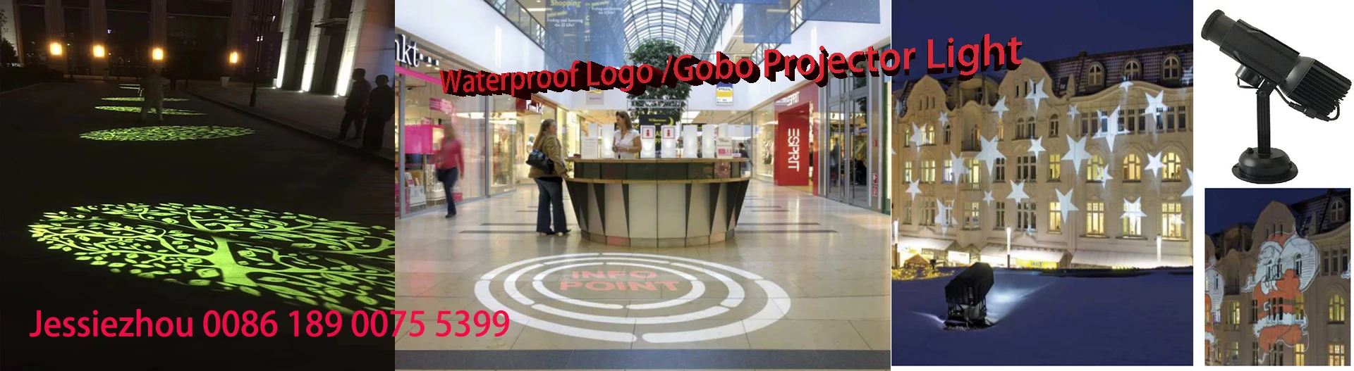 waterproof outdoor 4 logo rotating led 150w gobo projector