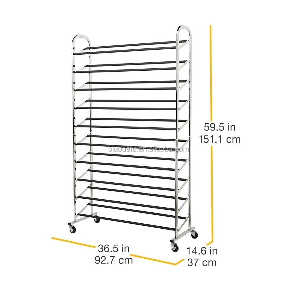 Chrome 10 Tier 50 Pair Stainless Steel Shoe Rack Sturdy Rolling Steel Shoe Organizer With Non Slip Bars Buy Stainless Steel Rak Sepatu Saling Sepatu Organizer Organizer Sepatu Dengan Non Slip Bar Product On Alibaba Com