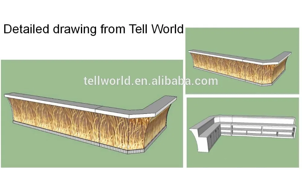 Customized solid surface illuminated led bar counter designs