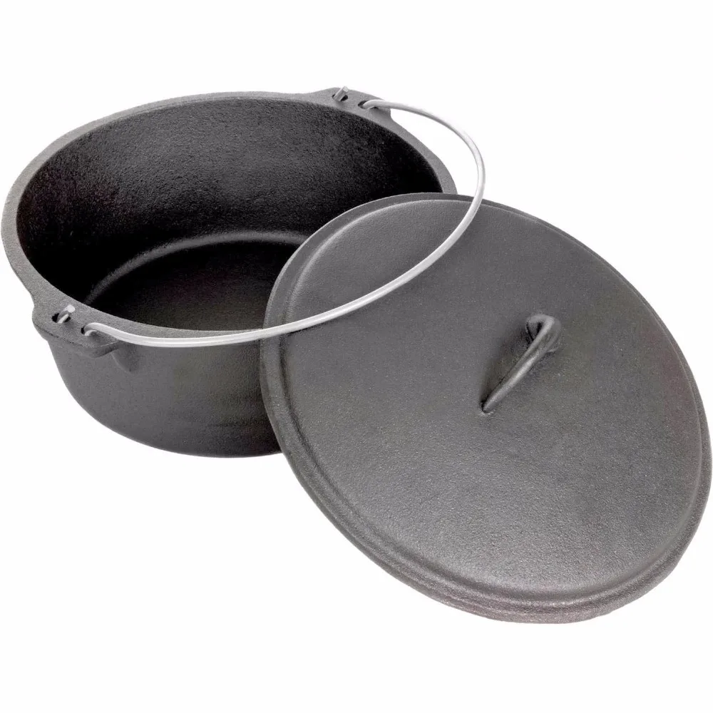 Classic Camping Cooking Pot Tripod Cast Iron Dutch Oven Pot 4.59qt