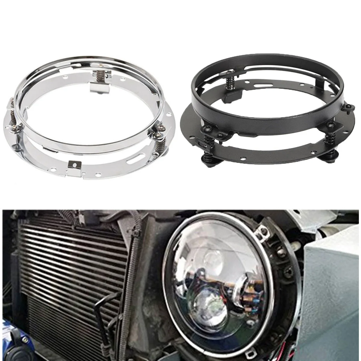 7" Inch Led Headlight Adapter Mounting Ring Bracket Head Lamp Round