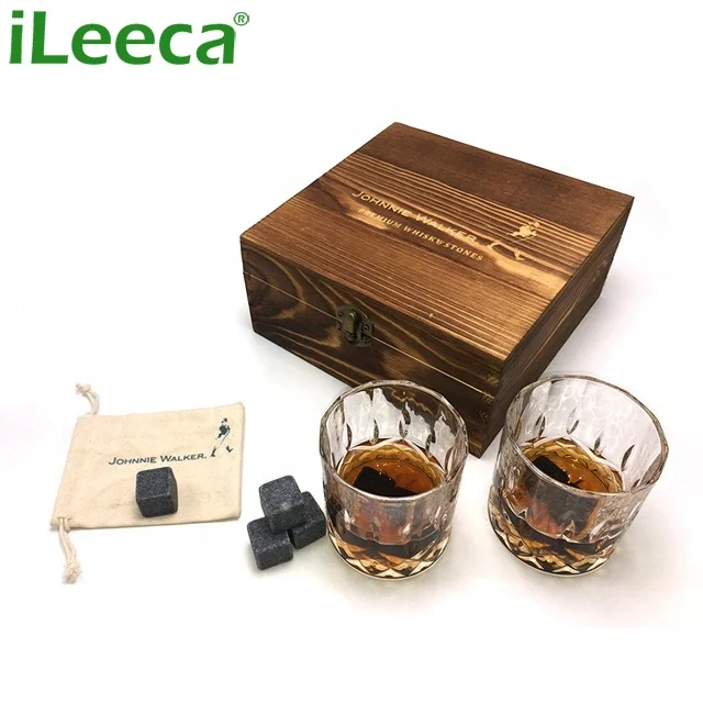 Engraved Reusable Whiskey Stone with logo Branded whiskey rocks
