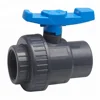 Piping Systems 1" PVC Single Union Ball Valve With Full Port, EPDM Seal O-Ring, Rated at 200 PSI @73F, one inch Socket Valves
