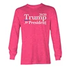 2020 Trump Long Sleeve T Shirt Women Election Campaign T-shirts Pink Tri Blend Slogan Printed Tshirt