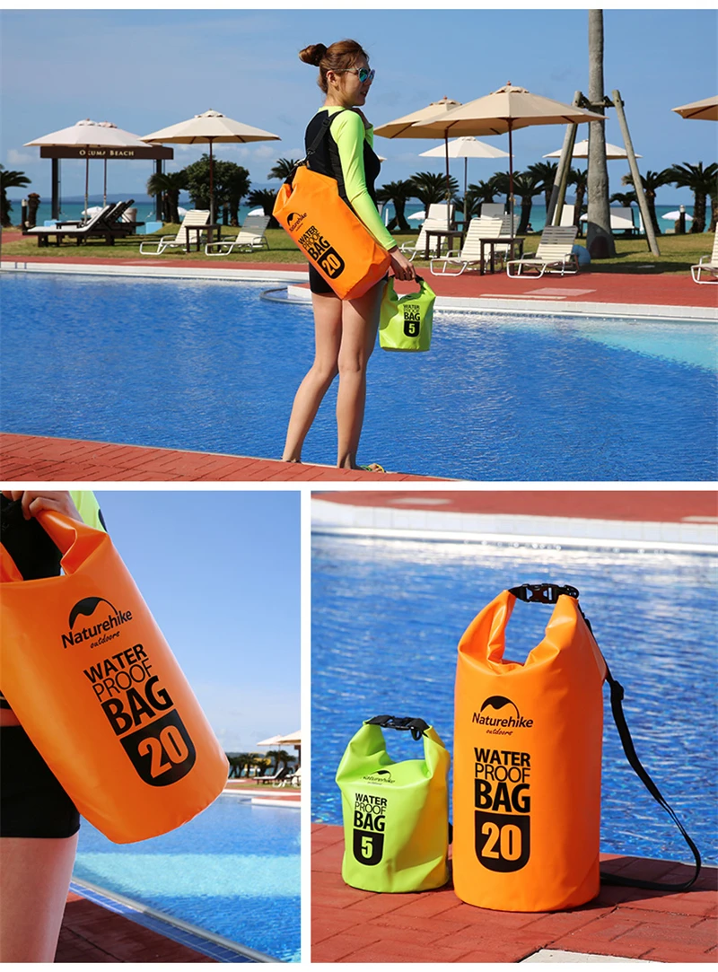 Naturehike Marine 500D 20L waterproof bag Outdoor upstream beach bags swimming bags drifting sealed waterproof bag Snorkeling