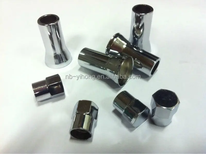 4 X Chrome Valve Stem Sleeve Covers And Valve Caps For Standard 414 Car