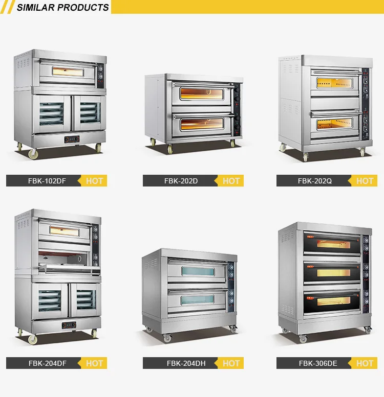 Commercial Deck Oven For Hotel Bakery Kitchen 3 Layers 9 Trays Luxury