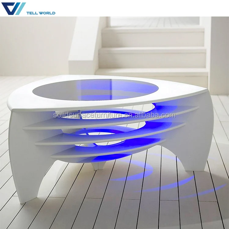 Fanbulous Led Blue Lighted Gl Top White Coffee Table Living Room Center Fanbulous Led Blue Lighted Gl Top White Coffee Table Living Room Center
